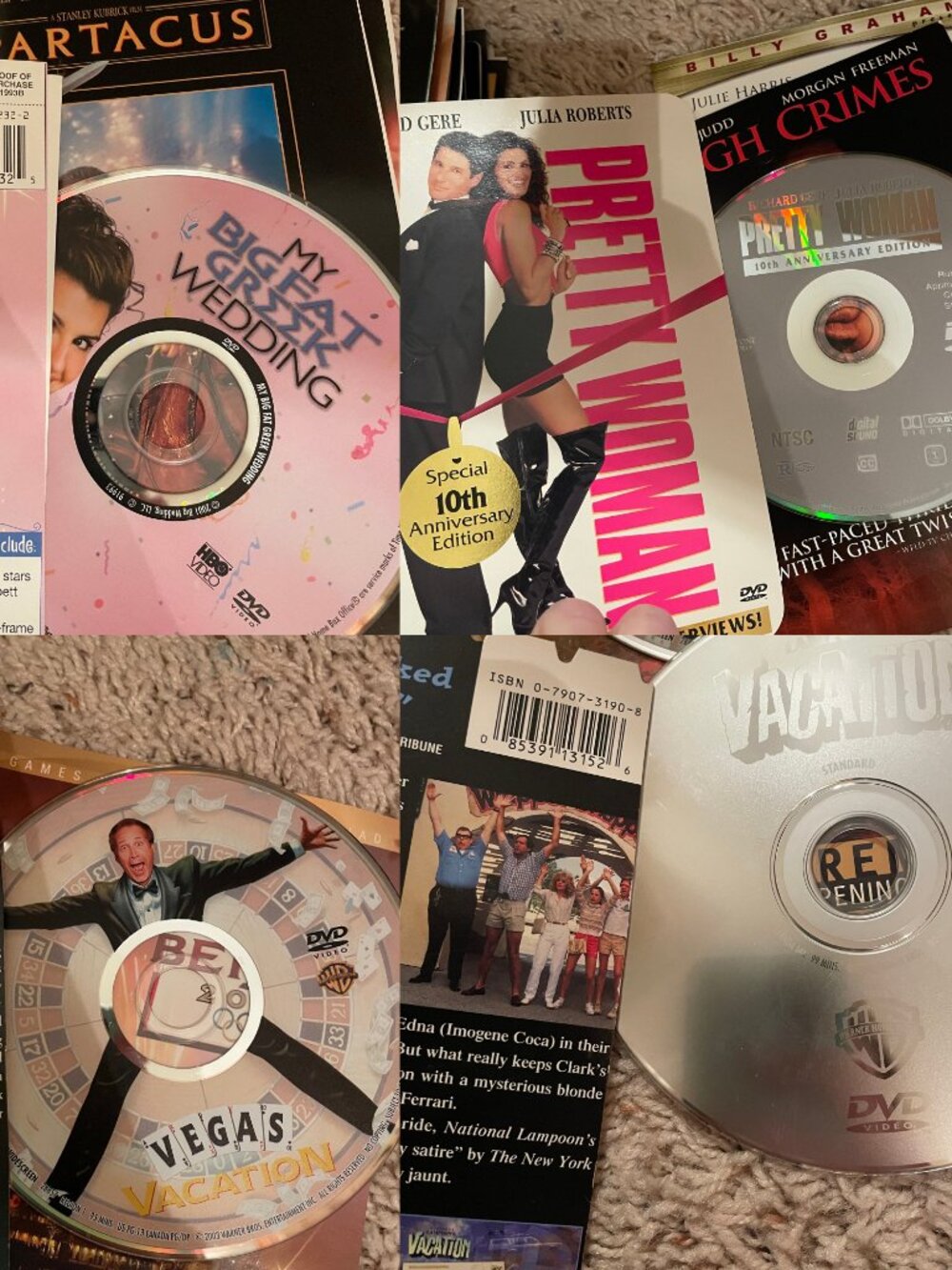 4 Comedies: Pretty Woman, My Big Fat Greek Wedding, National Lampoon's Vacation,